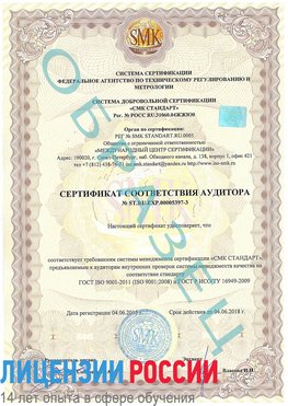 Образец сертификата соответствия аудитора №ST.RU.EXP.00005397-3 Гудермес Сертификат ISO/TS 16949